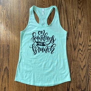 On Sundays We Brunch Tank - Mint Green - Large